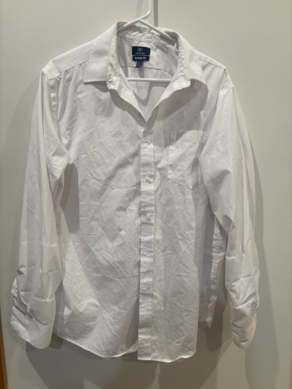 Men’s L George White Button-Up Dress Shirt